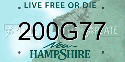 200G77 New Hampshire License Plate