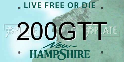 200GTT New Hampshire License Plate