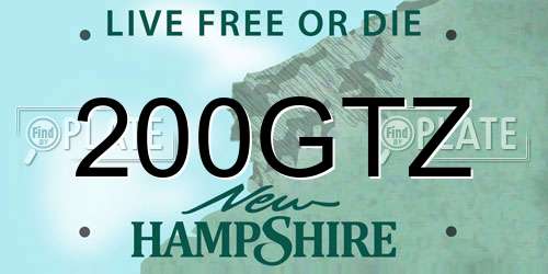 200GTZ New Hampshire License Plate