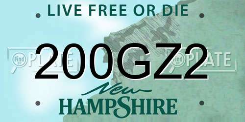 200GZ2 New Hampshire License Plate