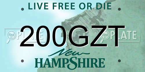 200GZT New Hampshire License Plate