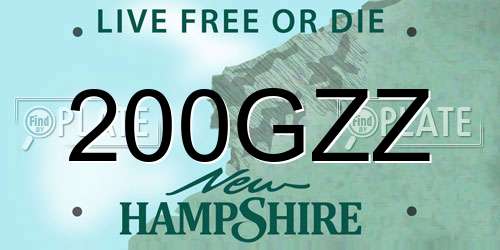200GZZ New Hampshire License Plate