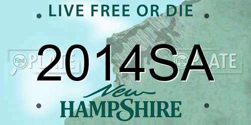 2014SA New Hampshire License Plate