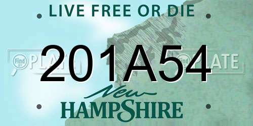 201A54 New Hampshire License Plate