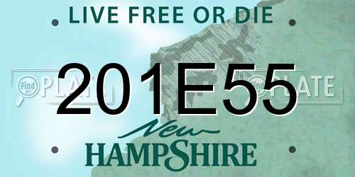 201E55 New Hampshire License Plate