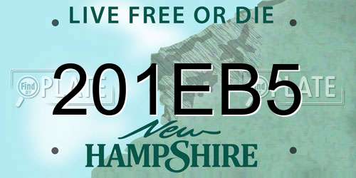 201EB5 New Hampshire License Plate