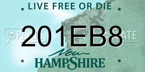 201EB8 New Hampshire License Plate