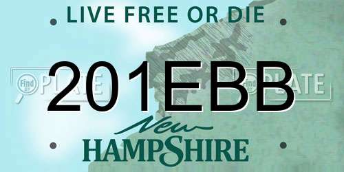 201EBB New Hampshire License Plate
