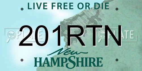 201RTN New Hampshire License Plate