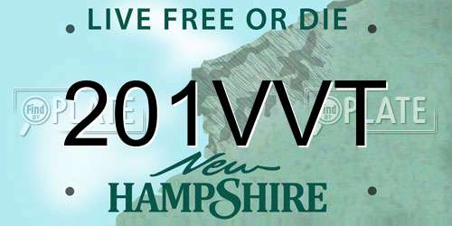 201VVT New Hampshire License Plate