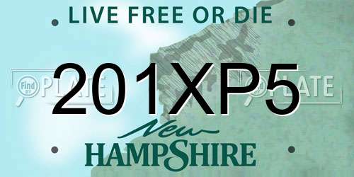 201XP5 New Hampshire License Plate