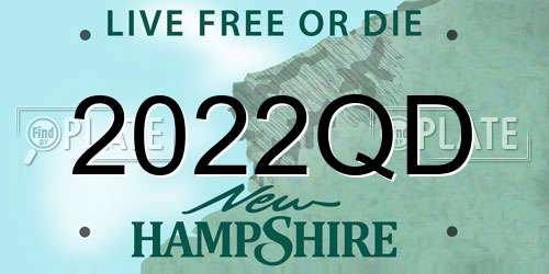 2022QD New Hampshire License Plate