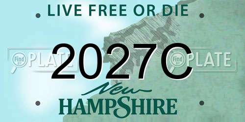 2027C New Hampshire License Plate