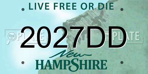 2027DD New Hampshire License Plate