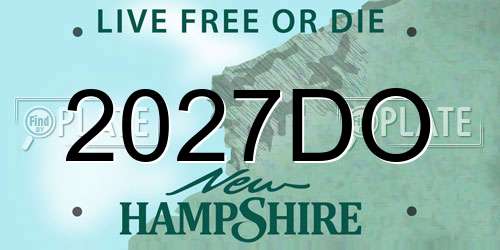 2027DO New Hampshire License Plate