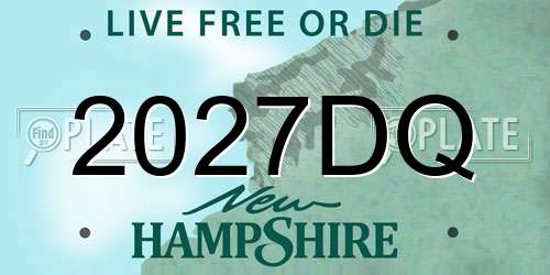 2027DQ New Hampshire License Plate