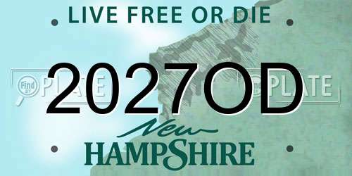 2027OD New Hampshire License Plate
