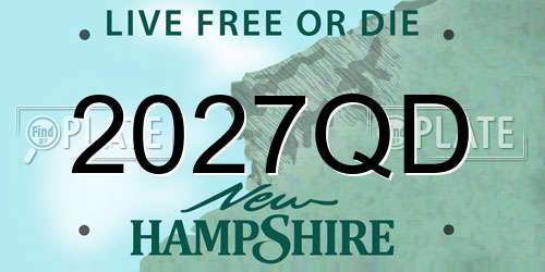2027QD New Hampshire License Plate