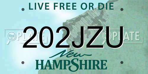 202JZU New Hampshire License Plate