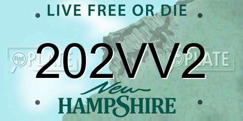 202VV2 New Hampshire License Plate