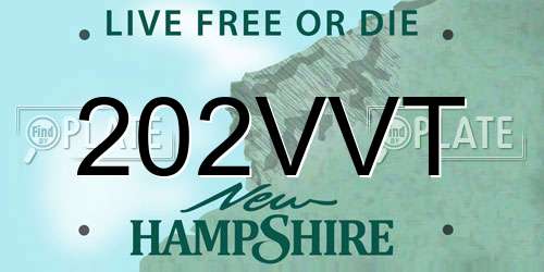 202VVT New Hampshire License Plate