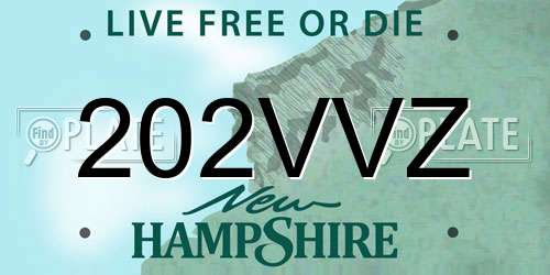 202VVZ New Hampshire License Plate