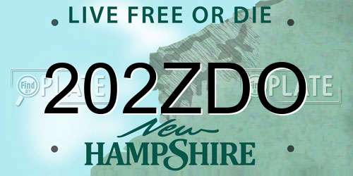 202ZDO New Hampshire License Plate