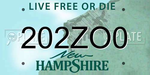 202ZO0 New Hampshire License Plate