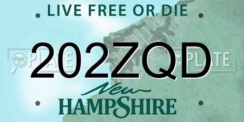 202ZQD New Hampshire License Plate