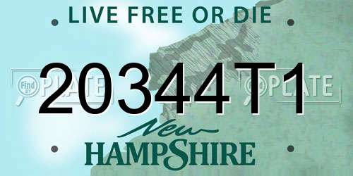 20344T1 New Hampshire License Plate