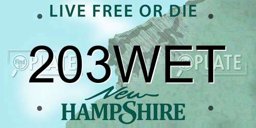 203WET New Hampshire License Plate