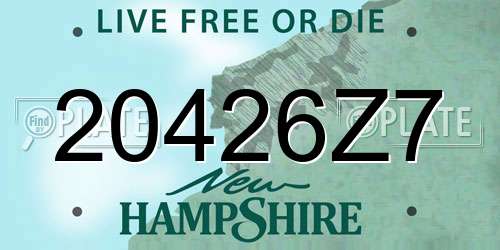 20426Z7 New Hampshire License Plate