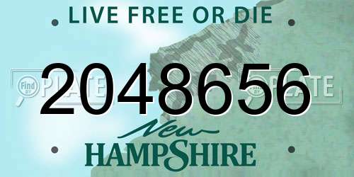 2048656 New Hampshire License Plate