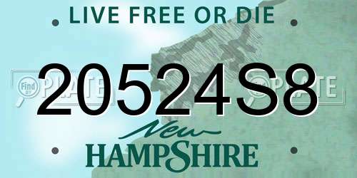20524S8 New Hampshire License Plate