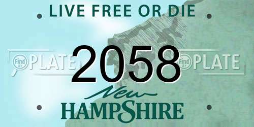 2058 New Hampshire License Plate