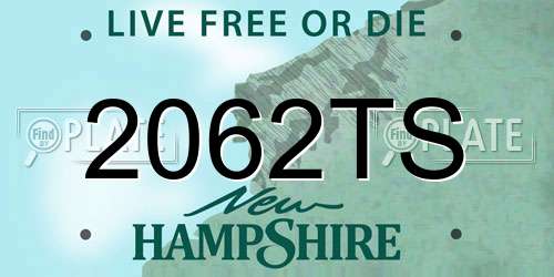 2062TS New Hampshire License Plate