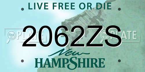2062ZS New Hampshire License Plate