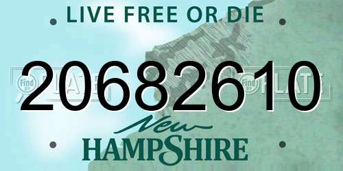 20682610 New Hampshire License Plate