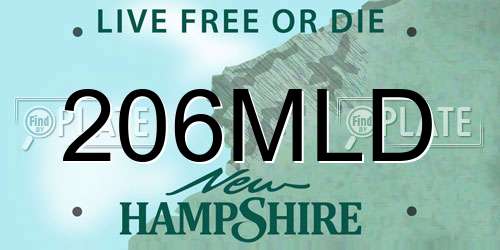 206MLD New Hampshire License Plate