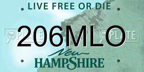 206MLO New Hampshire License Plate
