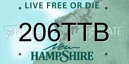 206TTB New Hampshire License Plate