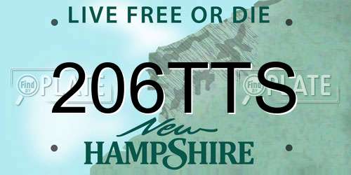 206TTS New Hampshire License Plate