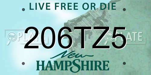206TZ5 New Hampshire License Plate