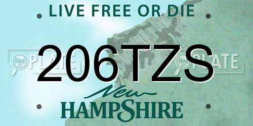 206TZS New Hampshire License Plate