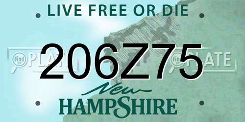 206Z75 New Hampshire License Plate
