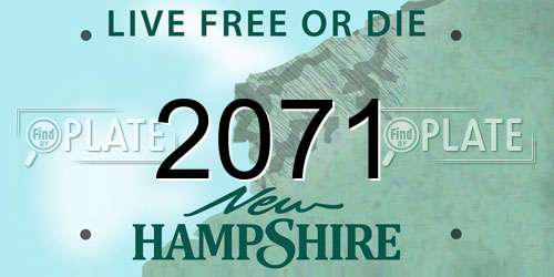 2071 New Hampshire License Plate