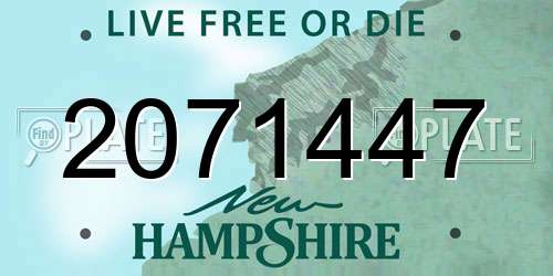 2071447 New Hampshire License Plate