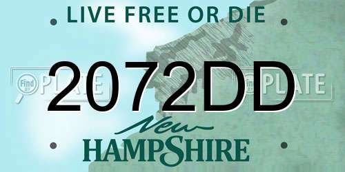 2072DD New Hampshire License Plate