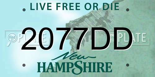 2077DD New Hampshire License Plate