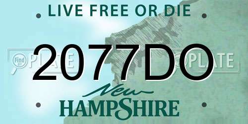 2077DO New Hampshire License Plate